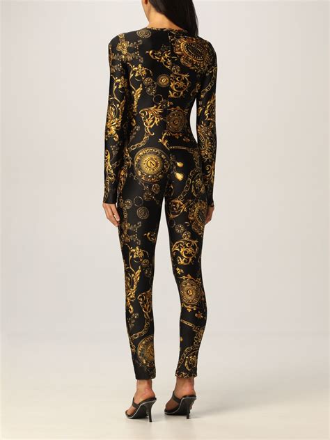 versace print jumpsuit free shipping|Versace swag outfit for women.